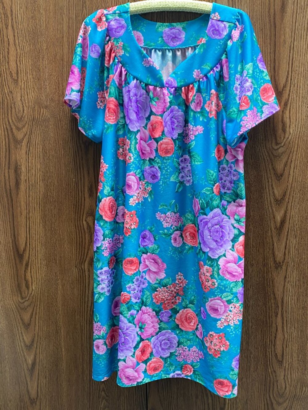 Vintage 80s Anthony Richards Tropical Floral Muumuu House Dress XL/1X